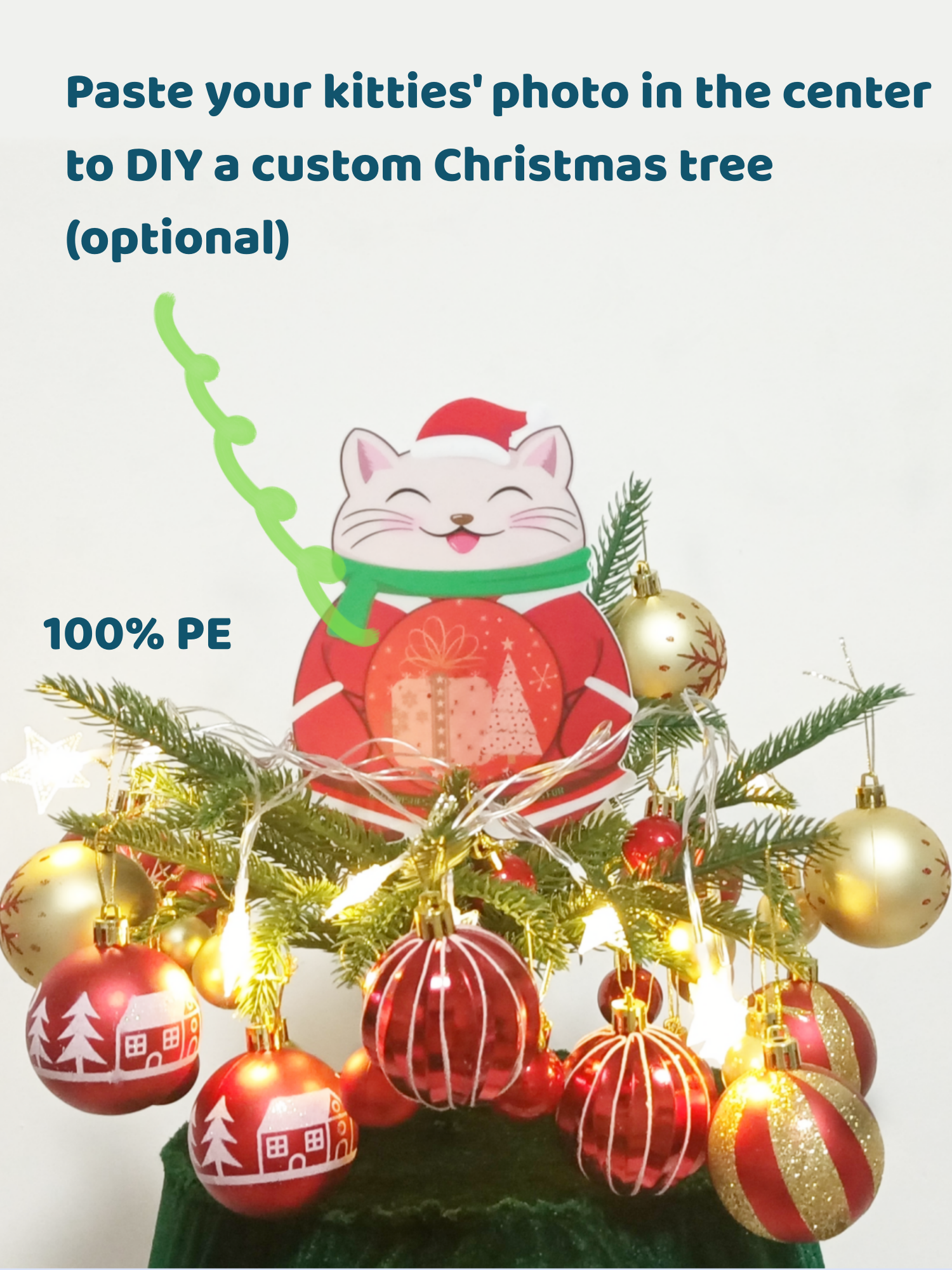 Cat Christmas tree with 3 cat houses 40 inch cat tower for indoor cats